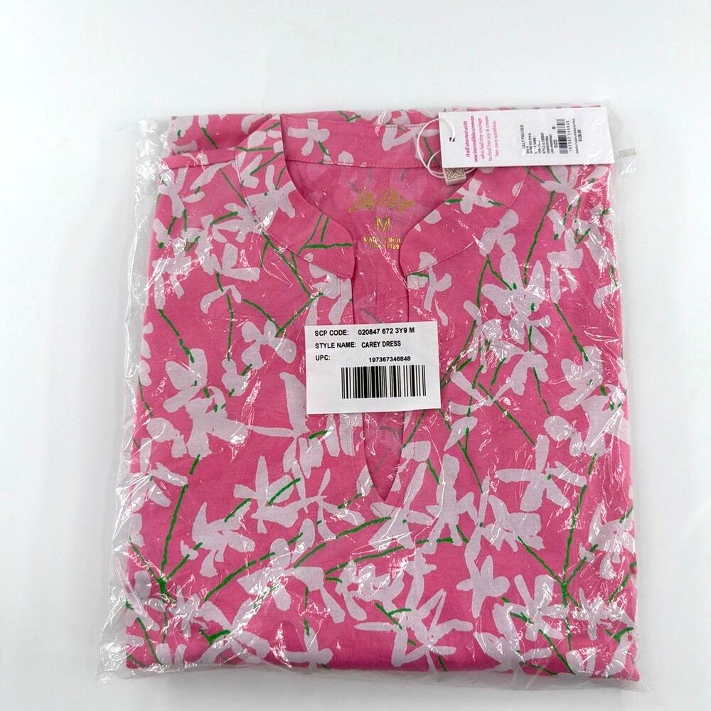 Lilly Pulitzer Women's Confetti Pink Liza Overprint Carey Dress Size M - Picture 3 of 11